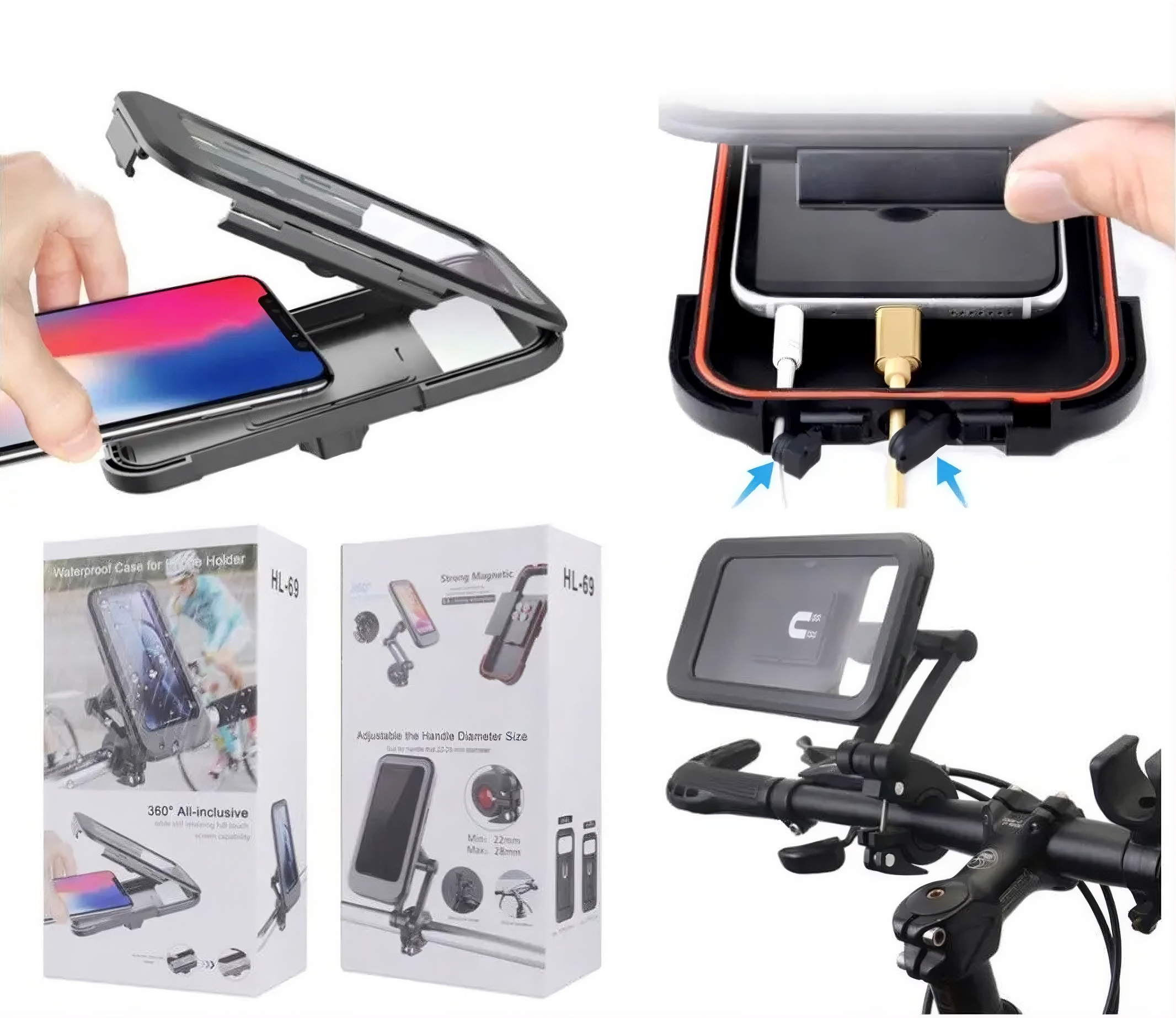 Phone holder on handlebars